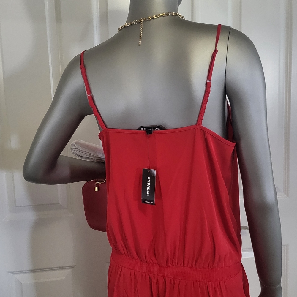 Express Red Jumpsuit - Picture 3 of 11